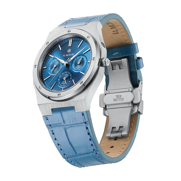 Blue Leather Strap Watch | Blue Leather Dail Watch | LaMontre