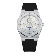 Black White Dial Watch | Black Leather Strap | LaMontre